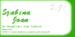 szabina joan business card